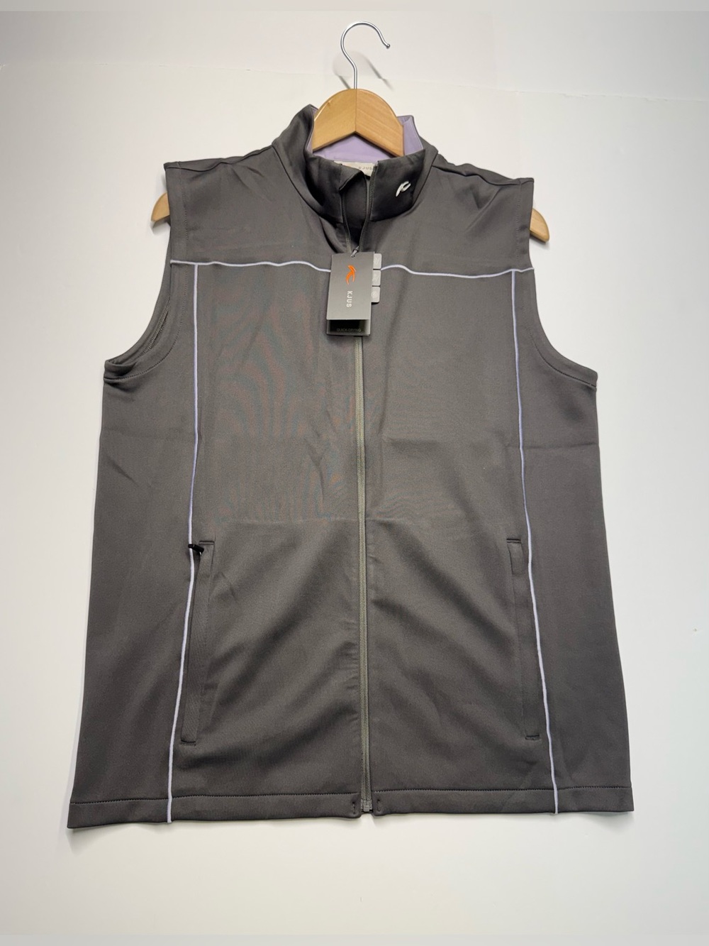 KJUS Damian Golf Vest Mens Size 50( M) Full Zip UPF-50 Color Gray K00446 NWT
